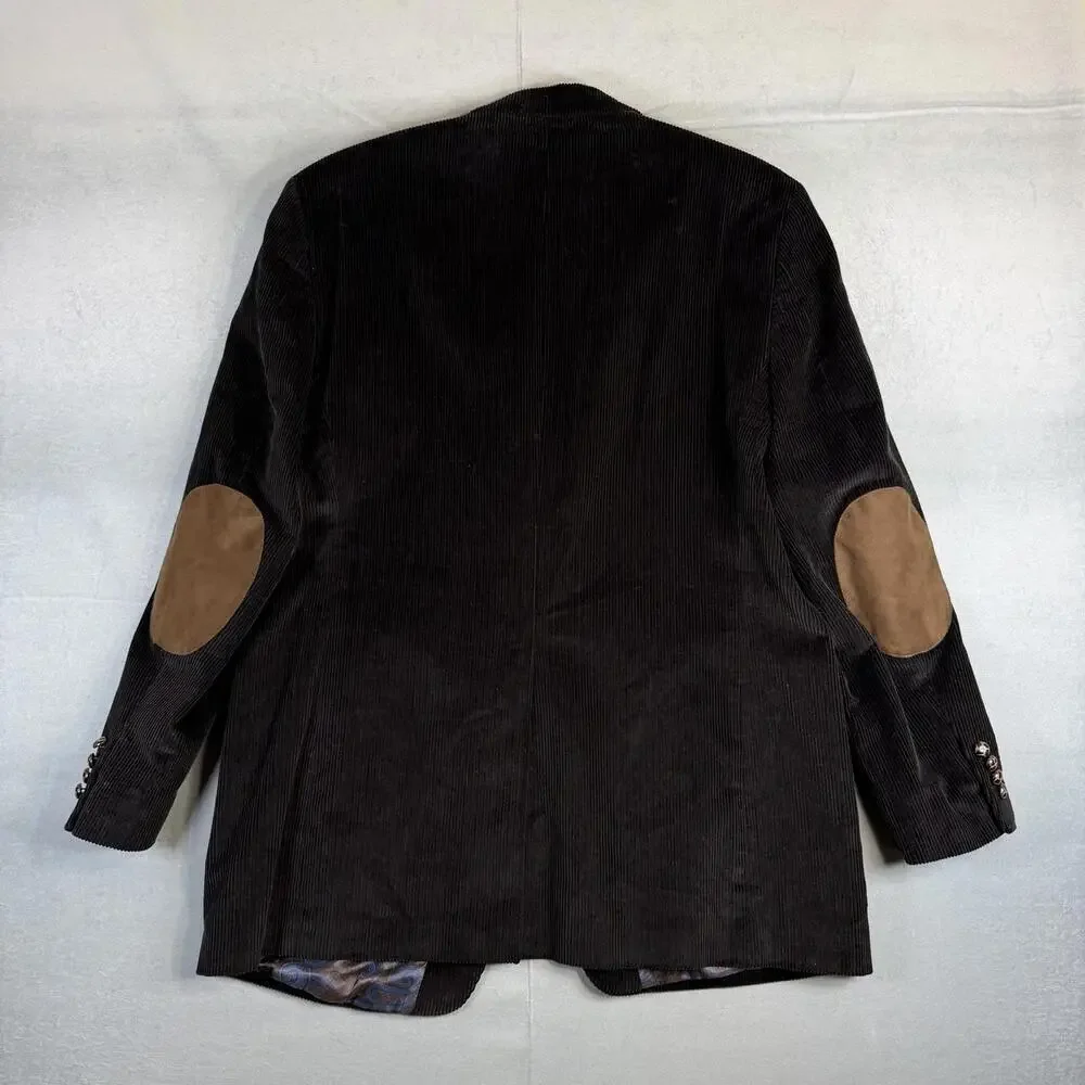 Lauren Ralph Lauren Corduroy Blazer Mens 44L Brown 2 Button Jacket Sport Coat